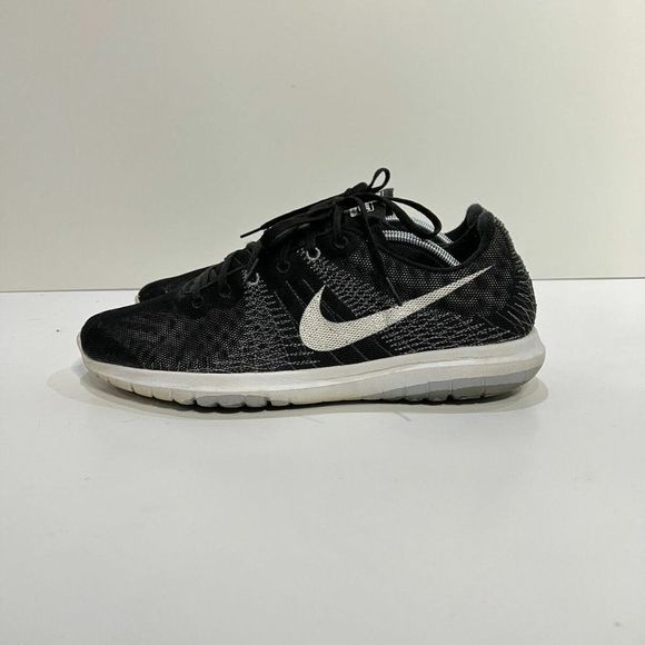 Nike Mens Flex Fury 705298-002 Black White Lace Up Low Top Running Shoes Size 12 - Picture 4 of 8